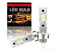 SageSunny Lampadina LED H1 12V 25W 2500LM, Luce Bianca 6000K a 360°, Kit per Auto e Moto (Sostituzione 1:1 delle Alogene), Plug and Play, Set da 2, Garanzia 18 Mesi