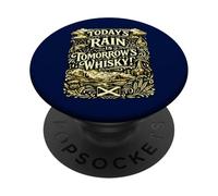 Saggezza di vita scozzese su pioggia e whisky PopSockets PopGrip Adesivo