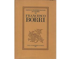 Saggi e testimonianze in onore di Francesco Borri. Ampia raccolta di saggi sulla storia del Ducato di Parma e la famiglia Farnese. Alcuni titoli tratti dall'indice:--Giuseppe Barigazzi. Il teatro Farnese, la sua ricostruzione.--Guglielmo Capacchi. L'accademia filarmonica di Parma (1783-1793).--Angelo Ciaravella. Maria Luigia in un saggio di Caterina Pigorini Beri.Enrico dall'Olio. Cinquemila parmigiani scampati alla morte nel secolo della grande fame.--Mario Medici. Il primo Doge di Ve