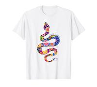 Saggio Come Serpente, Delicato Come Colombe Serpente Floreale Maglietta con Stampa Grafica Economica, Uomo, Bianco, M