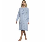 Saggio Karel Camicia da Notte Puro Caldo Cotone Donna Profumatore Omaggio 3079AZZURRO 4XL