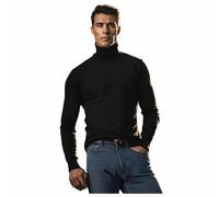 Saggio Leable Dolcevita 351 Manica Lunga in Puro Caldo Cotone Felpato Internamente Modello Anallergico Uomo Made in Italy Nero 4