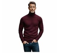 Saggio Leable Dolcevita 351 Manica Lunga in Puro Caldo Cotone Felpato Internamente Modello Anallergico Uomo Made in Italy Bordeaux 5