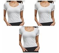 Saggio Leable Set 3 Tshirt Intime 1410 Girocollo in Puro Cotone da Tg 3 a 8 Senza Cucitura Fianchi Made in Italy Donna Profumatore Bianco 8
