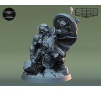 Saggio Nano Miniatura Vecchio Guerriero Figura per Ttrpgs Come D 5e Pathfinder