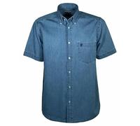 Saggio Sea Barrier Camicia Jeans Mezza Manica Denim da 4XL a 7XL Set 1 o 3 Pezzi Leggera in Puro Cotone Button Down Taglie Forti Uomo Profumatore Azzurro 5XL