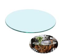 SAGIDAR Piano Tavolo in Vetro Temperato, Tavolo Tondo, Trasparente Rotondo, per Interni Esterni Ripiano, 35CM 60CM 85CM 98CM, Piano Tavolo in Vetro Rotondo, Decora E Proteggi Piano Tavolo