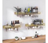 SAGIDAR Porta Bottiglie Di Vino Da Parete, Portabottiglie Da Appendere In Metallo, Porta Bicchieri Da Vino In Ferro 60/80/100cm, Mantieni I Bicchieri Asciutti, Resistente Alla Ruggine E Durevole