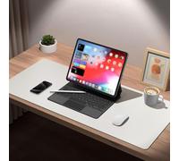 SAGIDAR Protezione da Scrivania Antiscivolo Spessore 3.5mm, Tappetino Tastiera per Scrivere E Lavorare, Impermeabile E Lavabile Facile da Pulire, Protezione per Gli Occhi(White,50x140cm)