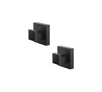 Sagittarius One 32S1-B Ganci Autoadesivi per Asciugamani - Confezione da 2 | Ganci in Acciaio Inox Cromato Antiruggine per Bagno e Cucina | Montaggio a Parete Senza Foratura - Nero