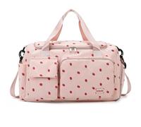 Sagnelli da palestra per donne, sacca a vaccasina carina di capacità con scarpa e scomparto bagnato, borsa di fragole con banda di canne per bagagli, manico e cinghia per viaggi, sport, sacche