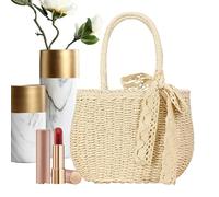 Sagnello Da Spiaggia - Borsa Estiva Intrecciata, Borsa A Tracolla Leggera | Grande Striscia Di Paglia Con Accento Di Prua, Da Viaggio Fatta A Mano Per Le Donne, Vettore Di Picnic Per Le Vacanze