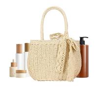 Sagnello da spiaggia - tote intrecciata, frizione estiva | Borsa riutilizzabile leggera, grande borsa con prua di paglia per donne vacanze in famiglia per le vacanze quotidiane o gite sulla spiaggia c
