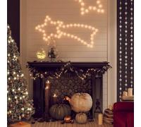 Sagoma a LED a forma di cometa, 48 LED, bianco caldo, 65 x 28 cm, IP44, resistente alle intemperie, telaio in acciaio, per interni ed esterni, decorazione natalizia a risparmio energetico