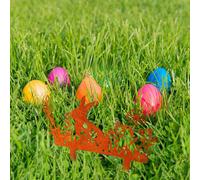 Sagoma coniglietto in metallo ornamento da giardino per decorazione esterno e te