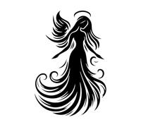 sagoma di angelo Adesivi incisi 50.4x74.3cm Non cade Nero