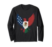 Sagoma di aquila metà americana metà messicana USA Messico bandiera Maglia a Manica