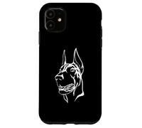 Sagoma di cane seduto - Ritratto di Doberman - Mascotte - Testa Custodia per iPhone 11