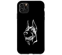 Sagoma di cane seduto - Ritratto di Doberman - Mascotte - Testa Custodia per iPhone 11 Pro Max