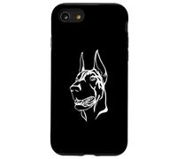 Sagoma di cane seduto - Ritratto di Doberman - Mascotte - Testa Custodia per iPhone SE (2020) / 7 / 8