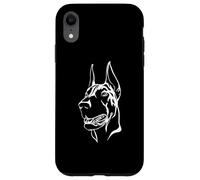 Sagoma di cane seduto - Ritratto di Doberman - Mascotte - Testa Custodia per iPhone XR