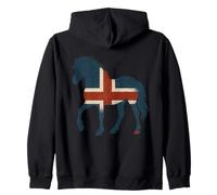 Sagoma di cavallo islandese bandiera islandese pony islandese Felpa con Cappuccio