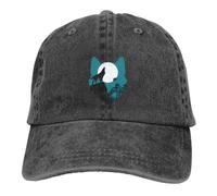 Sagoma di Coyote Che Ulula E Luna Uomini Donna Visiera Baseball Cappellino Cotone Tappo Sportivo Regolabile Cappellini da Baseball per All'Aperto Caccia Golf