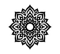 sagoma di mandala ornamentale Decalcomanie con incisioni di pregio 42x43.7cm Impermeabile Nero