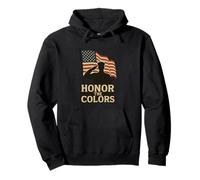 Sagoma e Bandiera patriottica 'Honor The Colors' Saluting Felpa con Cappuccio
