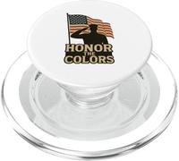 Sagoma e bandiera patriottica 'Honor the Colors' Saluting PopSockets PopGrip per MagSafe