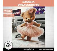 Sagoma in cartone orsacchiotto bambina cartoni animati