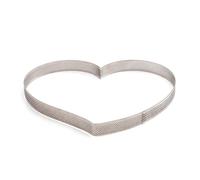 Sagoma microforata a forma di CUORE - CROSTATA - 24x22cm- Fascia in acciaio inox
