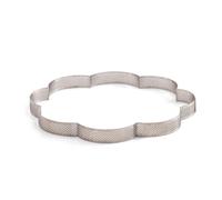 Sagoma microforata a forma di FIORE - CROSTATA - 24x24cm- Fascia in acciaio inox