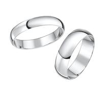 Sagomato a D Platino 3&5mm/4&6mm Lui & Her's Set Matrimonio Anello Bande