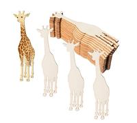 Sagome a forma di giraffa in legno grezzo, per asilo nido, zoo, ornamenti ornamentali, etichette artistiche per Natale, matrimonio, festa di compleanno, festa del Ringraziamento, decorazione per il