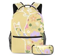 Sagome di animali aquila per migliorare la tua esperienza scolastica, prendi questo zaino con astuccio per ragazzi, ragazze, adolescenti, Multicolore#06, B:29.4x20x40cm P:19x7.5x3.8cm, Zaini Daypack