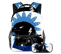 Sagome di animali aquila per migliorare la tua esperienza scolastica, prendi questo zaino con astuccio per ragazzi, ragazze, adolescenti, Multicolore#01, B：29.4x20x40cm P：19x7.5x3.8cm, Zaini Daypack