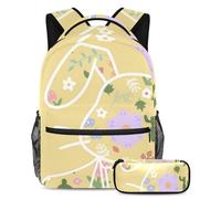 Sagome di animali aquila per migliorare la tua esperienza scolastica, prendi questo zaino con astuccio per ragazzi, ragazze, adolescenti, Multicolore#05, B：29.4x20x40cm P：19x7.5x3.8cm, Zaini Daypack