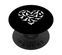 Sagome di aquila a forma di cuore Wildlife Bird Design PopSockets PopGrip Adesivo