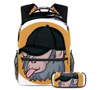 Sagome di elefanti per migliorare la tua esperienza scolastica, prendi questo zaino con astuccio per ragazzi, ragazze, adolescenti, Multicolore#04, B:29.4x20x40cm P:19x7.5x3.8cm, Zaini Daypack