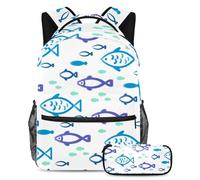Sagome di elefanti per migliorare la tua esperienza scolastica, prendi questo zaino con astuccio per ragazzi, ragazze, adolescenti, Multicolore#02, B:29.4x20x40cm P:19x7.5x3.8cm, Zaini Daypack