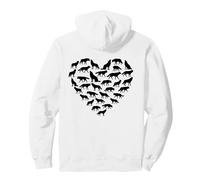 Sagome di Lupo Che formano Un Cuore a Forma di Animale Pack Design Felpa con Cappuccio