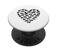 Sagome di lupo che formano un cuore a forma di animale Pack Design PopSockets PopGrip Adesivo