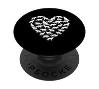 Sagome di lupo che formano un cuore a forma di animale Pack Design PopSockets PopGrip Adesivo