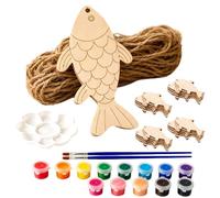 Sagome di pesce in legno grezzo non verniciate preforate | Sagoma in legno bianco a forma di pesce per bambini ragazzi ragazze pittura da colorare scarabocchi casa scuola materna