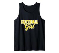 Sagome di Ragazza Softball Dentro Lettere Grassetto Sport Atletico Canotta