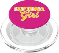 Sagome di ragazza softball dentro lettere grassetto sport atletico PopSockets PopGrip per MagSafe
