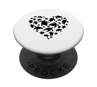 Sagome di tartarughe che formano design a forma di cuore PopSockets PopGrip Adesivo