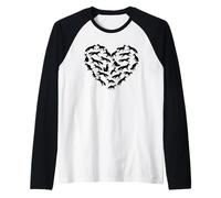 Sagome di Volpe a Forma di Cuore con Animali Selvatici Maglia con Maniche Raglan