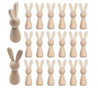 Sagome in legno a forma di coniglietto, 20 pezzi non verniciati, decorazioni pasquali per fattoria, decorazioni per la tavola pasquali, artigianato in legno primaverile, delizia pasquale rilasciata 9